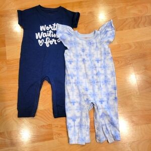 Baby Cat & Jack short sleeve jumpsuit bundle Size 3-6 months.